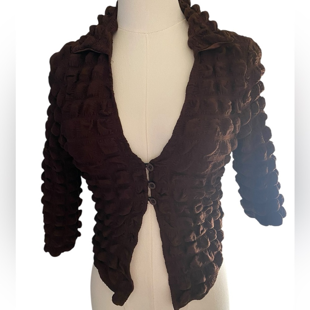 Motel Rocks Brown Textured Bubble Knit Button-Up Top – XS ✨ never worn
